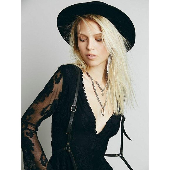 Free People Black Reign Over Me Lace Mini Dress - Picture 6 of 7